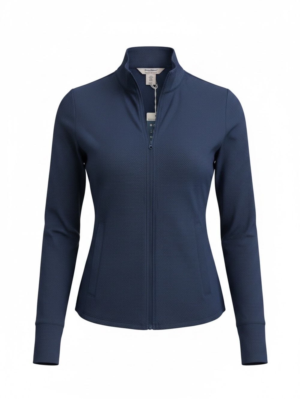 NWT Tommy Bahama Navy Blue Textured Full-Zip Athletic Jacket. - Picture 2 of 6